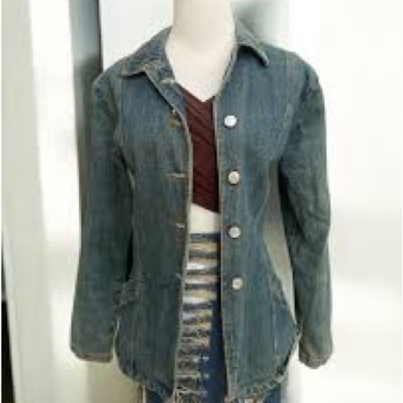 Ellen Tracy Blue Jean Jacket Classic Design - Picture 5 of 13
